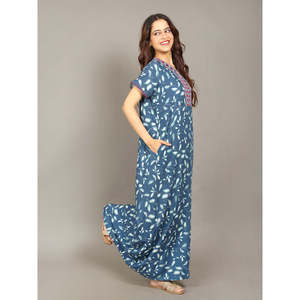 Evolove Women's Liva Viscose Maxi Nighty Pocket <b>Spaghetti</b> Strap Super Soft Comfortable XS Size Woven Fabric BreathablePJ Style - Product Image 4