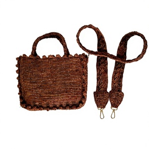Bolso Bandolera de Ratán Tejido Vintage Marrón para Mujer, Marca ANA Madagascar, Capacidad de 1-1.9L, Portátil, para Viajes y Uso Diario - Product Image 4