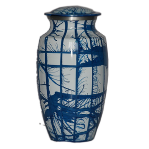 Urnes funéraires pour adultes en aluminium de haute qualité avec bandes argentées et couleur rouge finie pour les cendres humaines Fourniture funéraire en métal - Product Image 4