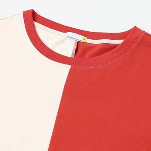 O cuello contraste Color nuevo estilo de moda de ropa de manga corta Hombre Camisetas verano desgaste Casual en blanco 100% algodón camisetas hombres - Product Image 6