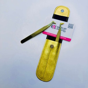 Meilleures pinces à cils anti-magnétiques et anti-statiques GETUP BROSONS IMPEX de 10 mm de longueur, couleur jaune, en acier inoxydable - Product Image 1