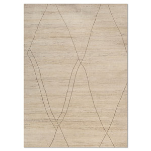 พรมขนสัตว์ถักมือ Zuri Ivory ผ้าฝ้ายออร์แกนิก ลายAbstract สำหรับห้องนั่งเล่น พรมรูปสี่เหลี่ยมผืนผ้าสำหรับห้องโถง ห้องพัก สำหรับวัยรุ่น-รุ่น Model - Product Image 1