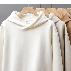 2024 automne hommes 100% coton lourd polaire à capuche sweat brodé techniques couleur unie à manches longues vêtements d'hiver - Product Image 6