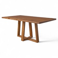 Table de salle à manger rectangulaire en bois massif faite à la main, style contemporain, pour entrée de ferme, 6 places, mobilier de maison et d'hôtel