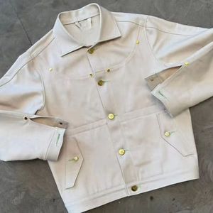 Veste en jean personnalisée de haute qualité pour hommes Streetwear vintage avec broderie bouton décoration motif imprimé décontracté formel hiver - Product Image 1