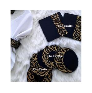 Juego de Cuatro Posavasos de Diseño Diferente, Forma Redonda, para Taza de Té y Vaso, Posavasos de Madera con Calidad Premium - Product Image 3