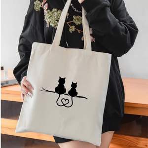 Bolsa de Compras de Lona de Algodón Reutilizable, Ecológica, Premium, Extra Grande, de Tela Resistente, con Impresión de Serigrafía, para Mujer - Product Image 2