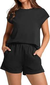 Ensemble imprimé pour homme à manches courtes, au-dessus du genou, décontracté, respirant, 100 % coton molletonné, idéal pour l'été - Product Image 5