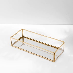 BANDEJA DE VIDRIO DE LATÓN ESPEJO DECORATIVO BANDEJA PARA SERVIR METAL Y ESPEJO MODERNO BANDEJA PARA SERVIR ALIMENTOS HECHO A MANO ALTA CALIDAD - Product Image 4