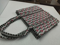 Sacs fourre-tout zippés en coton brodés Kantha faits main, couleur unie, ouverts, pour l'été et l'automne, sacs de shopping, vente en gros, export, en vrac