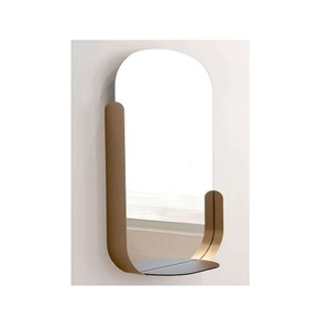 กรอบกระจกโลหะสีทองติดผนังกรอบโลหะเคลือบผงทองกระจกทรงรีสำหรับตกแต่งบ้าน - Product Image 1