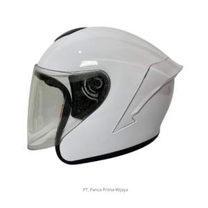 Casque de moto ouvert CRX AK-1 de haute qualité, blanc brillant, doublure en mousse ABS, certifié SNI, casque de sécurité pour adultes - Product Image 4