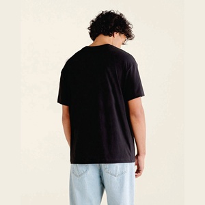 Classic 100% Cotton Crew Neck Men's T-shirts Custom Logo Comfortable Breathable Soft Worsted <b>Fabric</b> Formal Style Loose Fit - Product Image 4