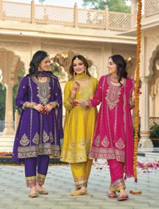 Costume Georgette Sharara de qualité lourde pour femmes magnifiquement brodé pour les fêtes vêtements pakistanais indiens pour le festival de l'Aïd - Product Image 2