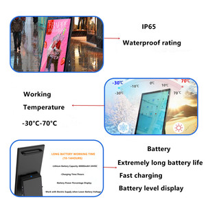 32 43 55 inch ngoài trời di động màn hình LCD quảng cáo hiển thị kỹ thuật số biển <span class=keywords><strong>Player</strong></span> cho nhà hàng kiosk tương tác - Product Image 3