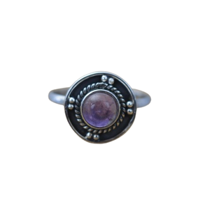Bague en pierre précieuse d'améthyste Bijoux pour femmes Bijoux en argent style Boho Argent sterling 925 Tendance Bague faite main Cadeau pour elle - Product Image 1