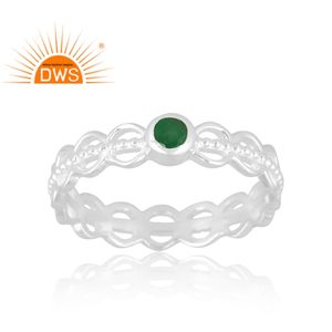 Nouveau Design 925 Sterling Silver Natural Emerald Gemstone Ring Custom Design Jewelry For Women Gift For Her - Product Image 1