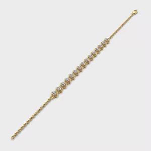 18K or jaune classique coupe ronde Moissanite Lab Grown Diamond Tennis Bracelet cadeau d'anniversaire pour elle - Product Image 2