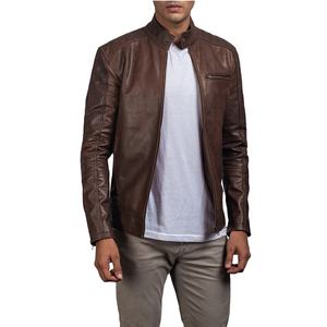 Veste d'hiver en cuir personnalisable pour hommes avec fermeture à glissière veste en cuir respirante pour hommes - Product Image 1
