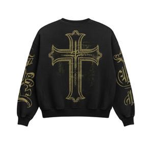 Sudadera de cuello redondo con estampado digital gráfico dorado de invierno de edición limitada-Diseño exclusivo de calidad premium - Product Image 4