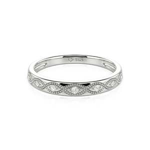 Anillo de Boda de Media Eternidad Personalizado en Oro de 14K con Piedras Talladas de Claridad VS - Product Image 1