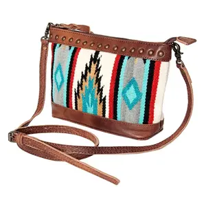 Saddle Blanket Handbag With Genuine Leather Handle with Carry Strap And Zip Closure Indian Manufacturer & Supplier