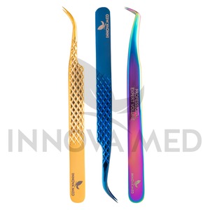 2025 meilleur bleu précision arc-en-ciel enduit extension de cils pince à épiler Top précision produit durable à prix compétitif - Product Image 1