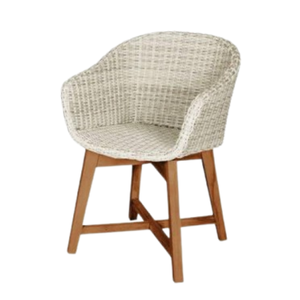 Fabrication en Indonésie Chaise de jardin en rotin pour l'extérieur Pied en bois de teck Chaise de salle à manger en osier de luxe de couleur naturelle - Product Image 3