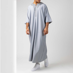 Nueva moda Jubah Arab Thobe Ropa islámica Hombres Arab Thobe Hombres Dubai Arabic Thobe - Product Image 5