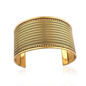 Brazalete de latón chapado en oro pulido para mujer, escultura antigua moderna tradicional estética - Product Image 6