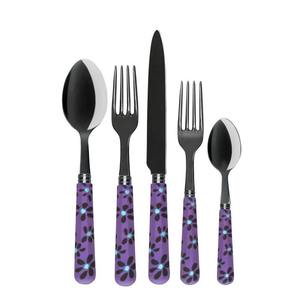 Cubiertos de acero inoxidable Ideal para cocina, mesa, café, uso doméstico, cubiertos con acabado Chapado en Color dorado, juego de mango de Color azul de 4 Uds. - Product Image 4