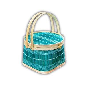 PANIER CADEAU EN BAMBOU écologique PANIER DE FRUITS avec couvercle et poignées robustes Emballage cadeau de qualité supérieure Décoration intérieure - Product Image 1