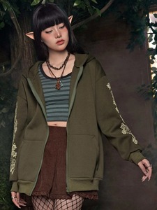 Sweat à capuche surdimensionné personnalisé avec fermeture éclair, coupe ample, en molleton de coton, avec cordon de serrage et logo personnalisé - Product Image 3