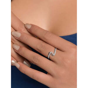 NOVAMART Fine Buy Premium 925 Pure Sterling <b>Silver</b> <b>Rings</b> for Women Rhodium Plated with Diamond Onyx Statement Lovers Pattern <b>Men</b> - Product Image 4