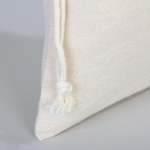 Natural Cotton <b>Drawstring</b> <b>Pouch</b> 6x8 Screen Printed Favor & Gift Bag with Embroidered Custom Logo for Crafts and Candies - Product Image 4