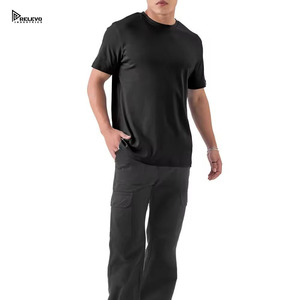 Nueva Camiseta Negra Premium para Hombre, Mezcla de Algodón Suave con Cuello Redondo, Diseño Minimalista para Uso Casual, Venta al por Mayor y OEM - Product Image 4