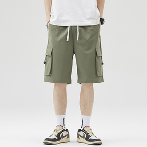 Pantalones cortos informales de verano para hombre Logotipo personalizado Servicio OEM Cintura media Ligero Ajuste suelto Nuevo patrón Recto Liso Teñido Technics - Product Image 3