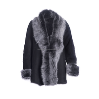 Manteau long en cuir de mouton et fourrure de mouton bleu marine foncé tendance 2026 pour femme, haute qualité, grande taille, mode hiver chauffante