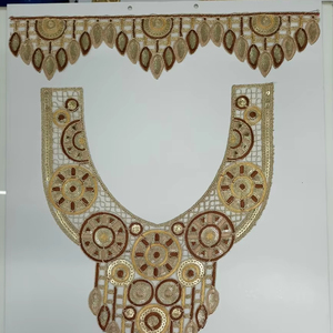 Luxury Soft <b>Net</b> <b>Fabric</b> Embroidered Sequin Neck Collar Patch Sew-On Style for Saree Gown Kurti Apparel Clothes Fashion Accessory - Product Image 1