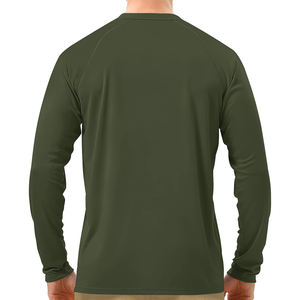 New Product Skin Protection For Outdoor Wear Rash Guard <b>T</b>-<b>shirts</b> <b>Long</b> <b>Sleeves</b> Crew Neck Slim-fit Rash Guard For Men's - Product Image 4