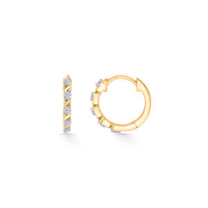 Boucles d'oreilles ovales Dazzle Gold Diamond Hoops et Huggies - Product Image 3