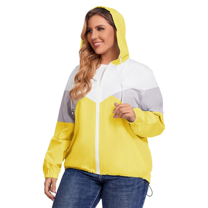 Chaqueta de lluvia con capucha para exteriores, chaqueta vaquera para mujer, impermeable de talla grande, cortavientos impermeable ligero - Product Image 3