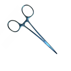 Pinzas para mosquitos, pinzas médicas alemanas de acero inoxidable con revestimiento azul recto de 5 pulgadas para uso hospitalario - Product Image 2