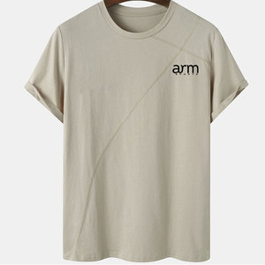 T-shirts décontractés à col rond pour hommes, style personnalisé, marque privée, manches courtes, vêtements décontractés élégants, t-shirt uni - Product Image 1