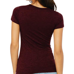 T-shirt à manches courtes pour femme, 50% polyester, 25% coton peigné Airlume filé à anneaux, 25% rayonne, 3,8 oz, marron, avec applications - Product Image 6
