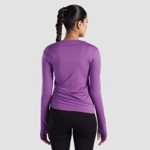 Haut de yoga violet élégant à volants - Product Image 2