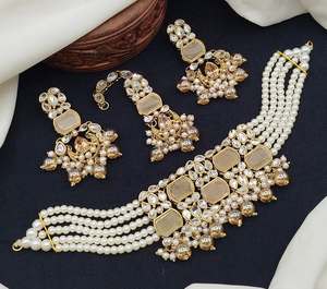 Lixin lujo 3 piezas conjunto de joyería fina letra en forma de O tres capas platino perla collar pendientes pulsera - Product Image 2