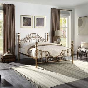 โครงเตียงทองเหลืองสุดหรู พร้อมลวดลายประณีต เหมาะสำหรับตกแต่งห้องนอนภายในบ้านที่หรูหรา - Product Image 1