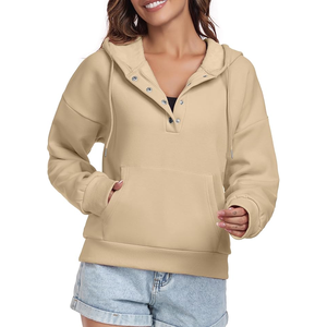 Sudadera Coreana de tendencia Kangaroo Pocket Drop Shoulder Sweater Mujeres Hoodies Casual Pullover Manga larga Algodón - Product Image 4