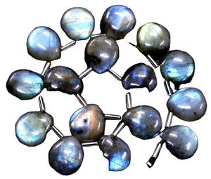 Haute qualité 16 pièces bleu feu naturel Labradorite pierres précieuses lisse poire forme Briolette perles pour la fabrication de bijoux - Product Image 1